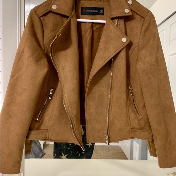 Tan Suede Moto Jacket - Picture 3 of 4